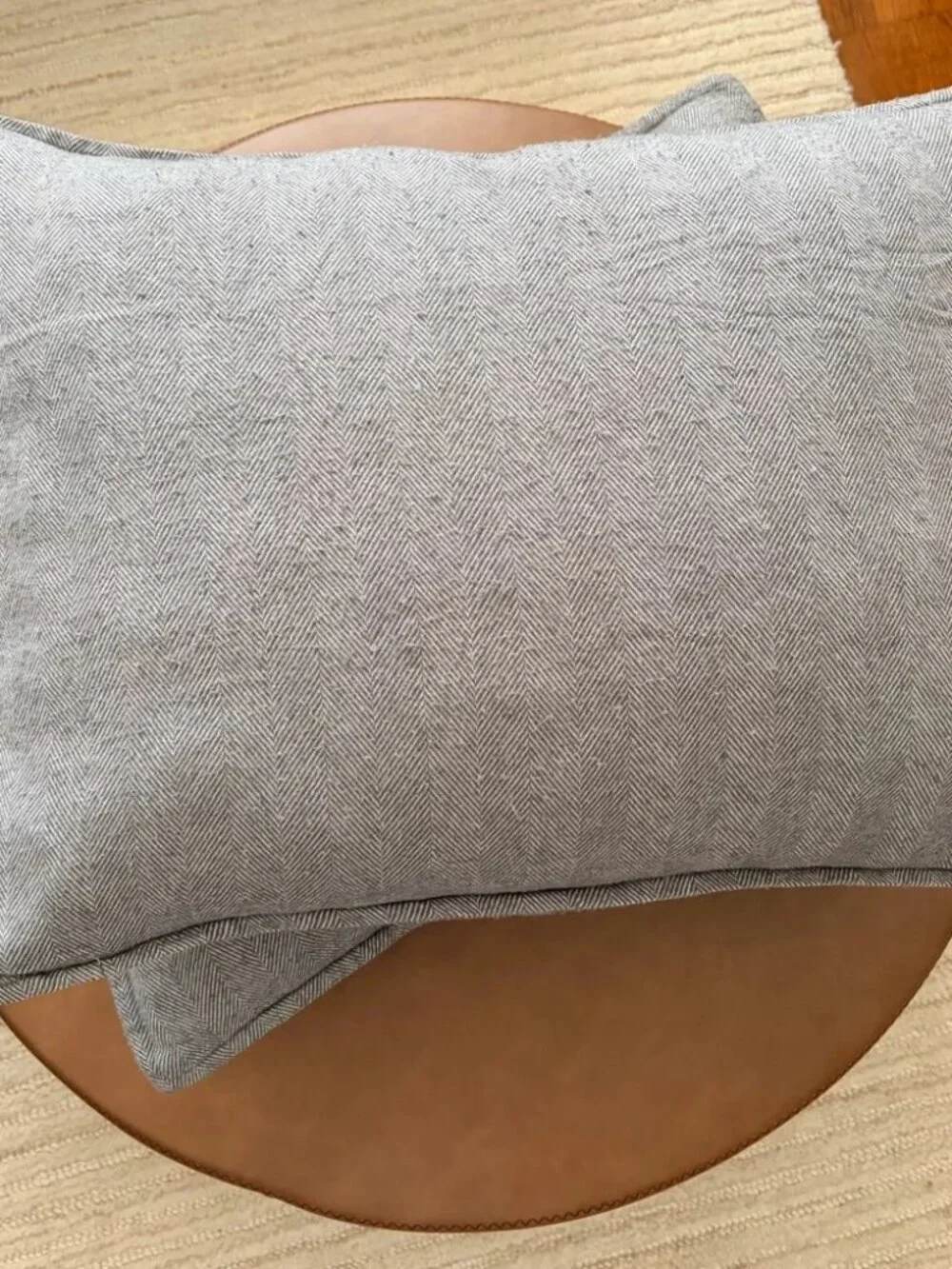 West Elm Blue & Gray Flannel Herringbone Standard Shams (Set of 2)